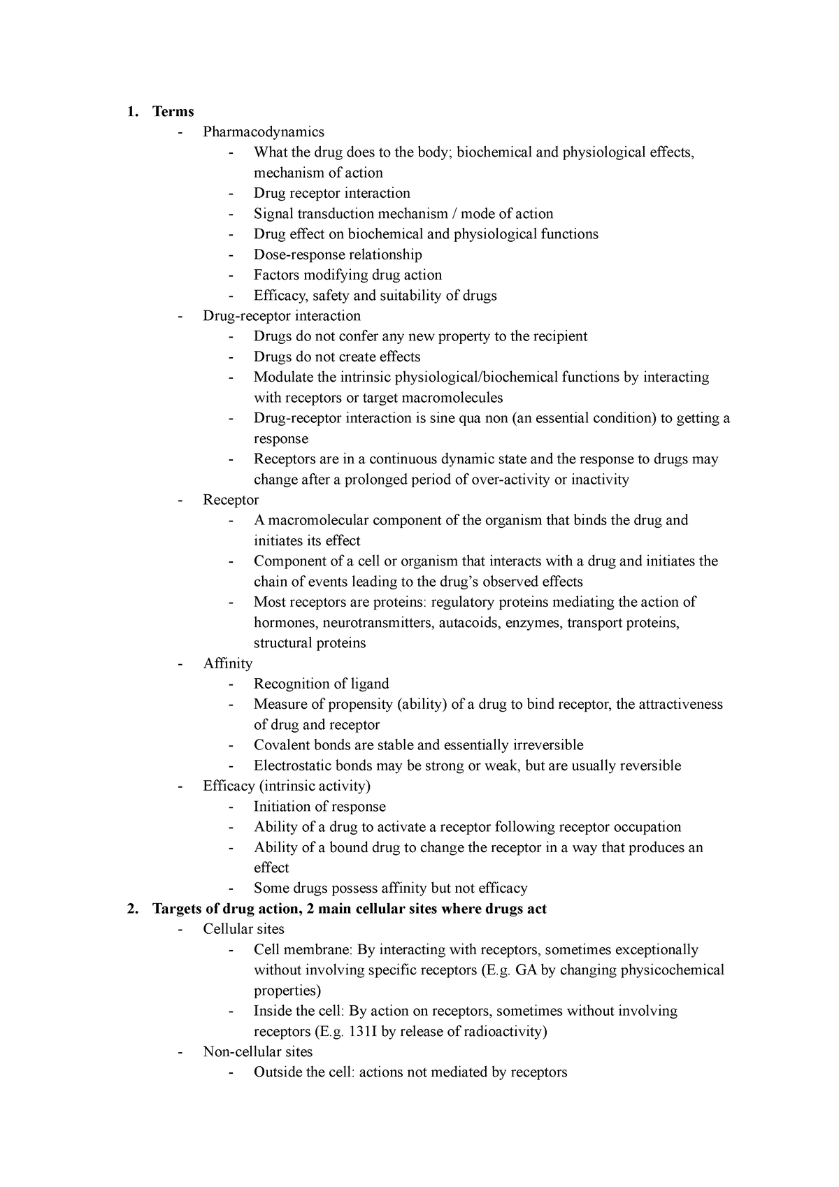 Drug Interactions 1 - Drug Interaction - Terms Pharmacodynamics What ...