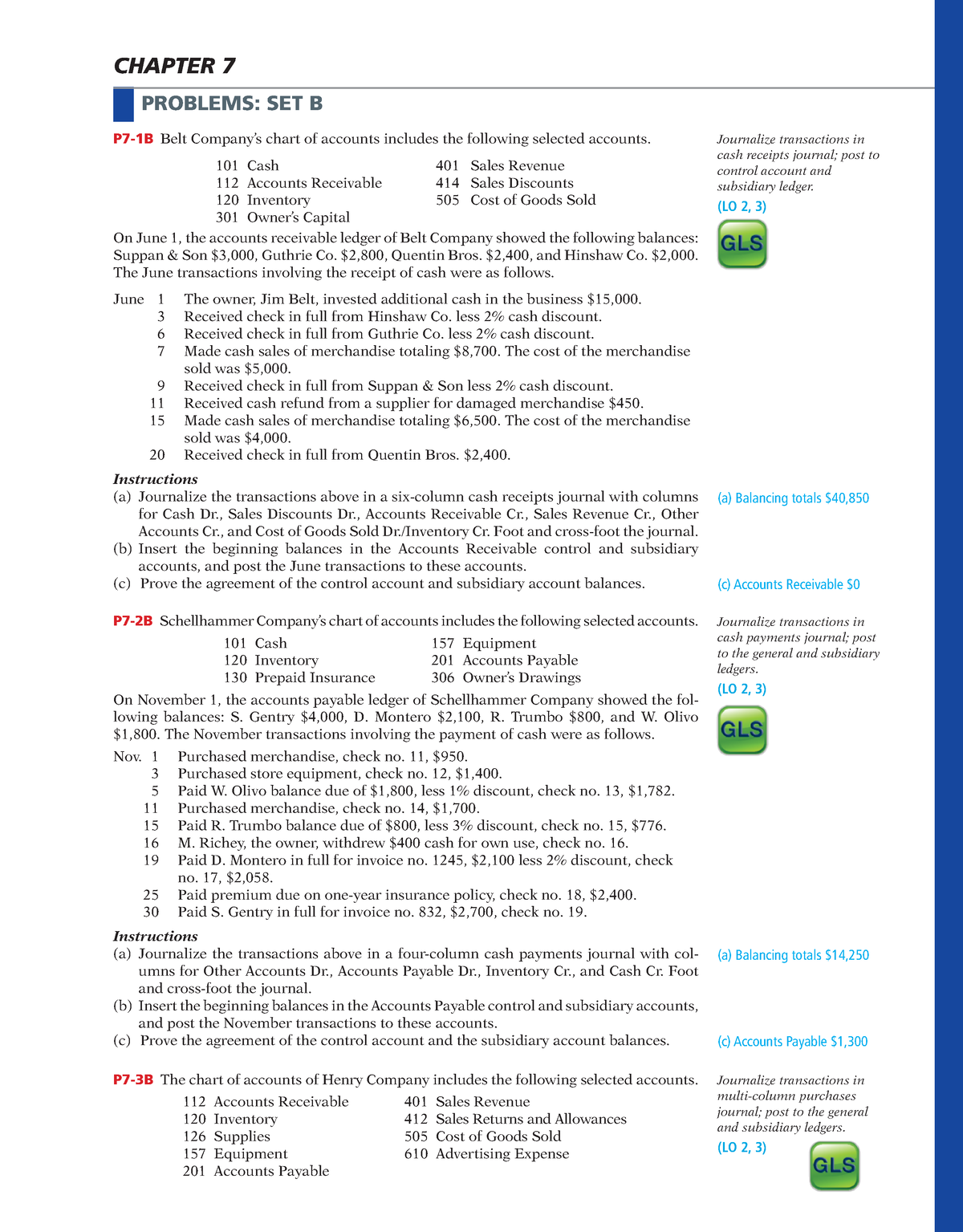 Ch07 Principles Of Accounting - CHAPTER 7 PROBLEMS: SET B P7-1B Belt ...