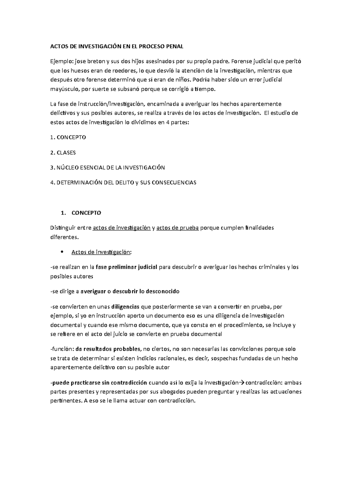 Actos DE Investigación EN EL Proceso Penal - ACTOS DE INVESTIGACIÓN EN ...