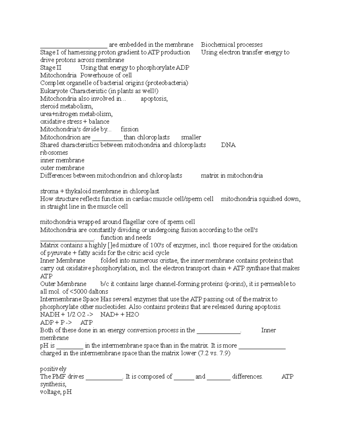 Energy generation part 1 notes - ____________________ are embedded in ...