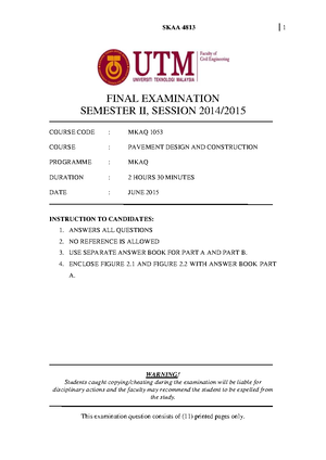 SEAA 4813 202220231 - final exam - FINAL EXAMINATION SEMESTER I ...