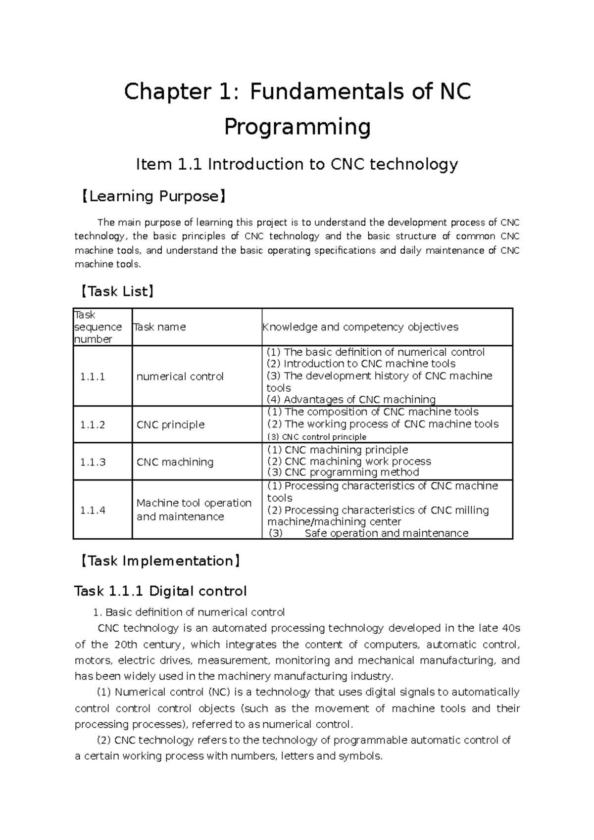 Chapter 1- Fundamentals of NC Programming - Chapter 1: Fundamentals of ...