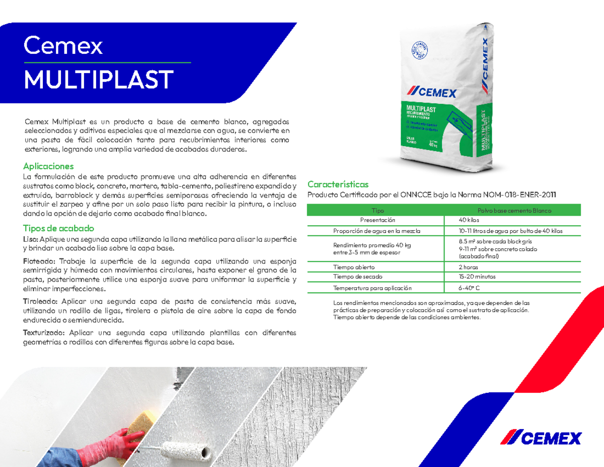 Cemex Ficha Multiplast 240 - Cemex MULTIPLAST Cemex Multiplast es un ...