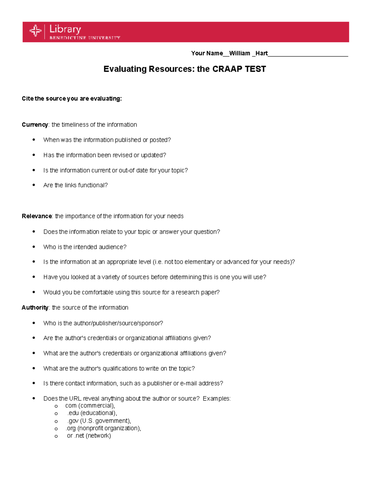 Craap - guide - Your Name__William Hart ...