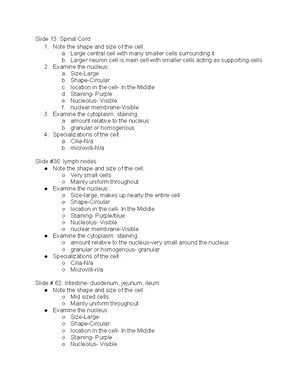 Histology Lab Exam - NSU BIOL 3500 Exam 1 - Histology Lab Session 1 ...