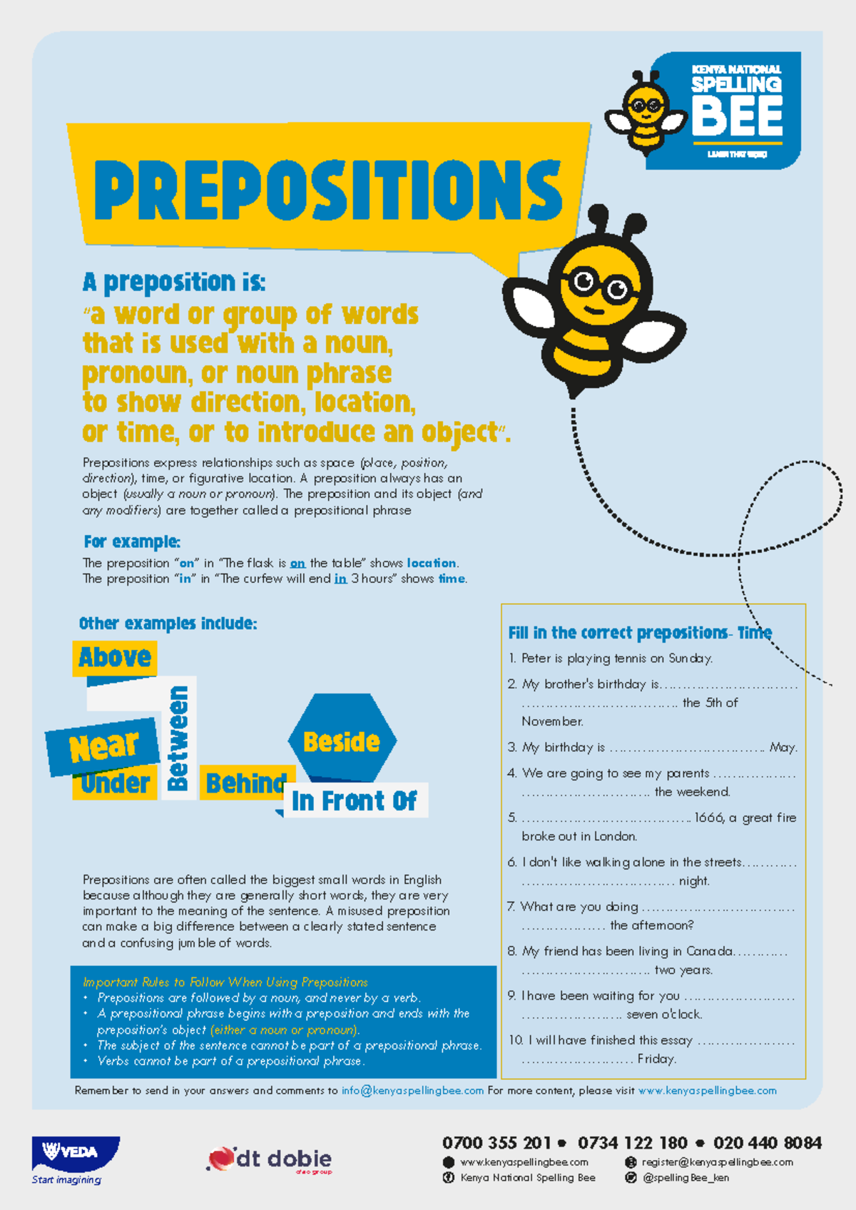 Prepositions-QUIZ - Summary English Literature - kenyaspellingbee Kenya ...