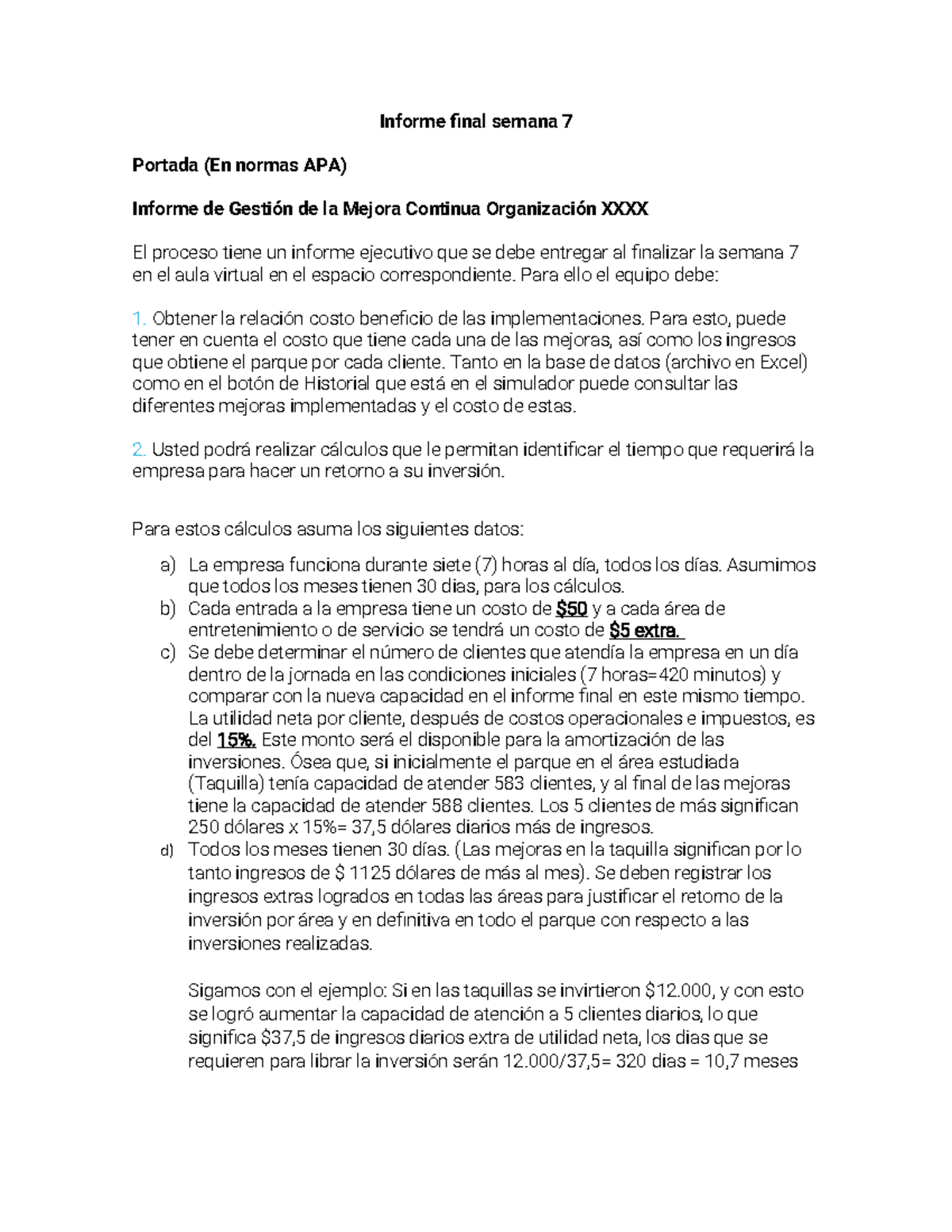 Informe final semana 7-1 - Informe final semana 7 Portada (En normas ...