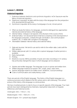 A History of the English Language - Summary - A history of the English ...