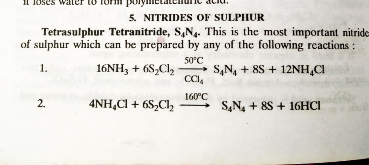 Sulphur Nitrogen Compound - BSc Chemistry - Studocu