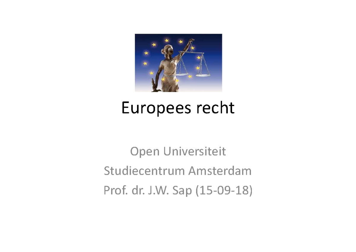 Presentatie Europees Recht - Europees Recht Open Universiteit ...