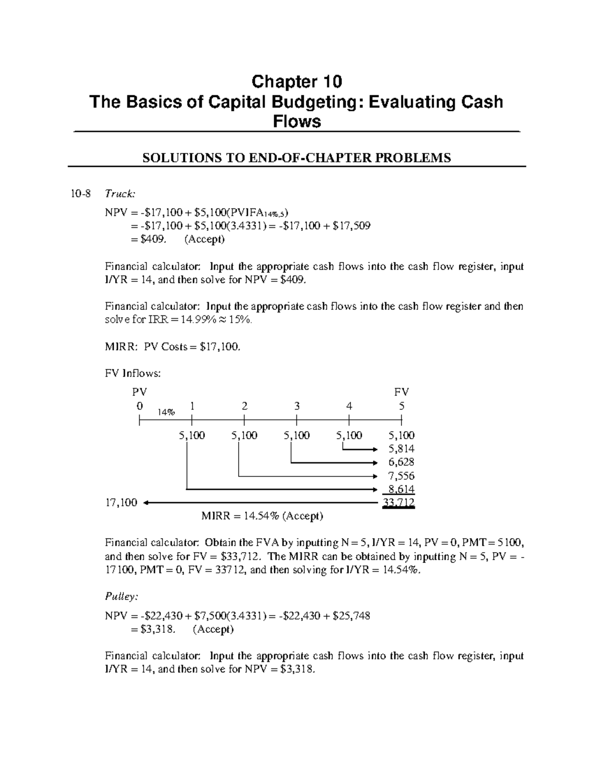 CHAP 10 Basic of Capital Budgeting Solution TO Chapter-END- Problem ...