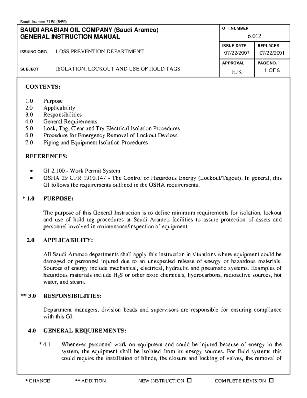 0006 - SAUDI ARABIAN OIL COMPANY (Saudi Aramco) GENERAL INSTRUCTION ...