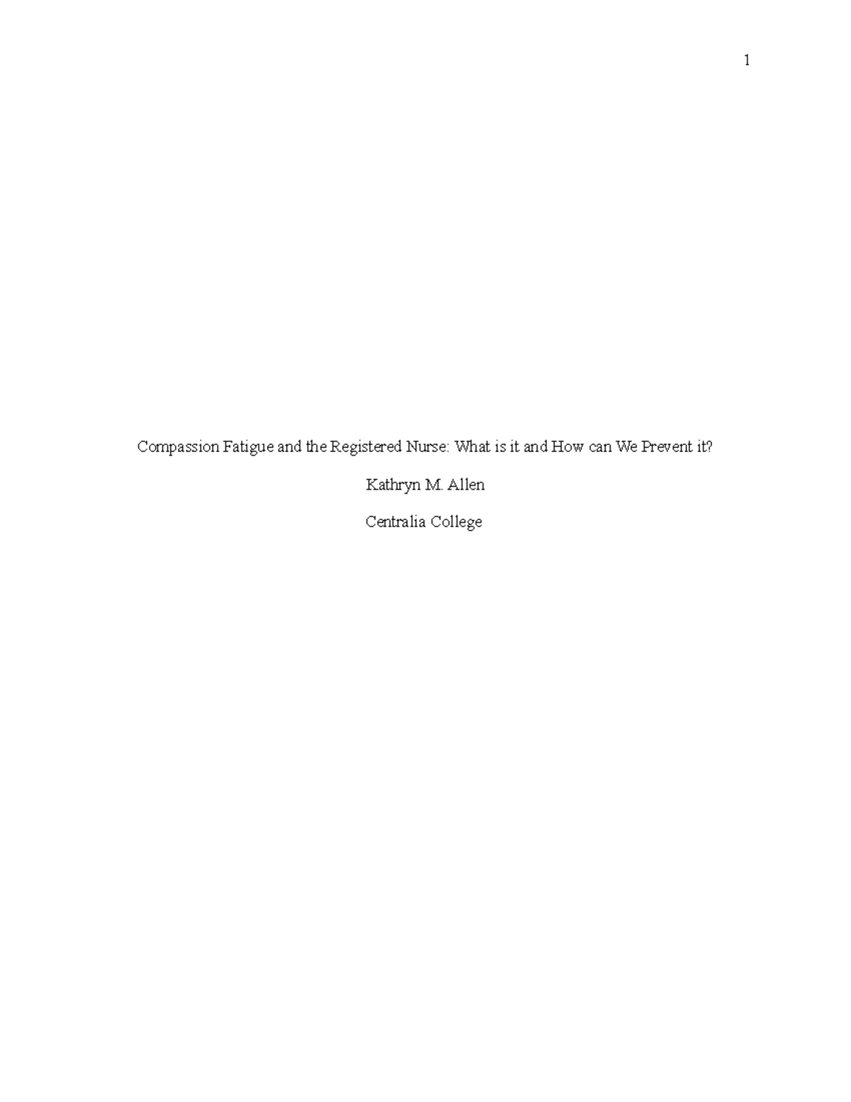 Compassion Fatigue And The RN How Caring For Others Can Drain You