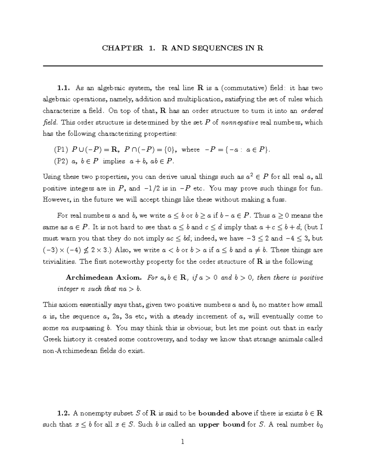 Lecture Notes R and Sequences in R 2005 - CHAPTER 1. R AND SEQUENCES IN ...