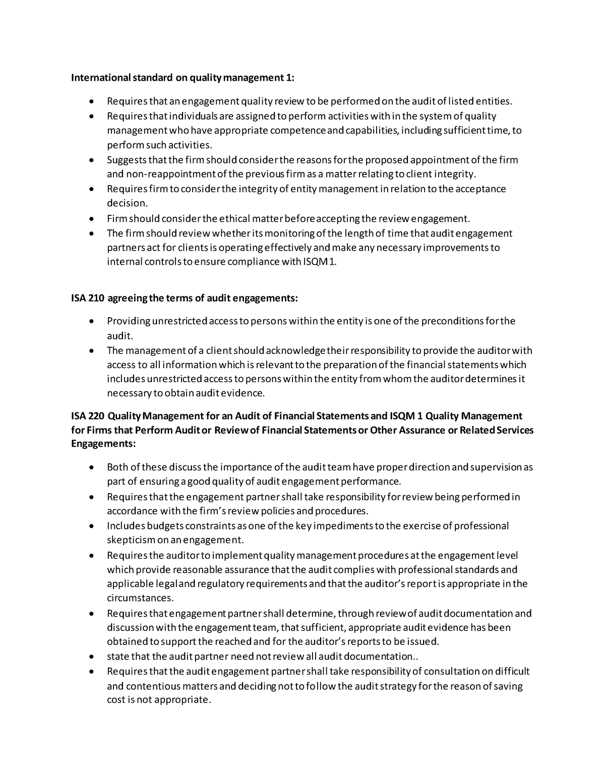 ISA - Material for acca - International standard on quality management ...