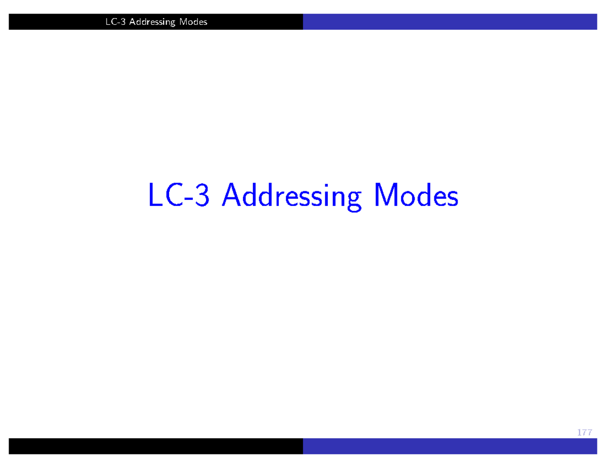 7 - notes - LC-3 Addressing Modes Addressing Modes - Introduction ...