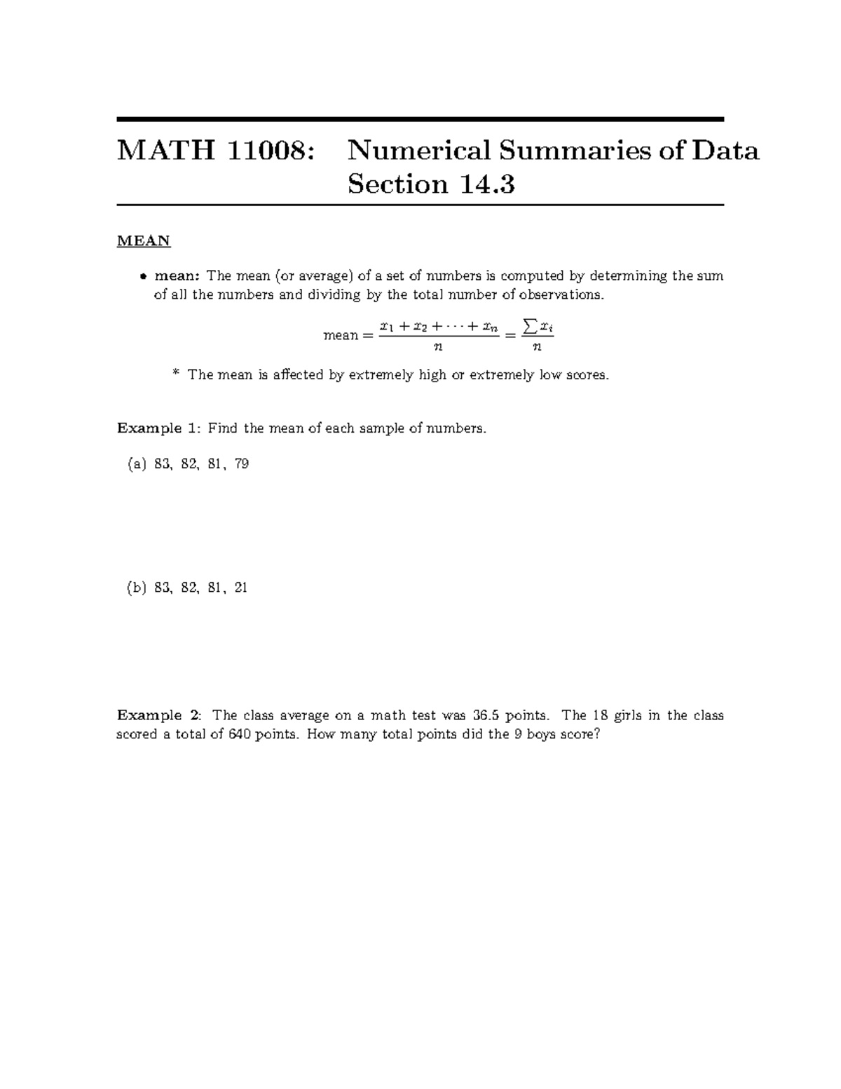 numerical-summaries-of-data-section-14-mean-mean-the-mean-or