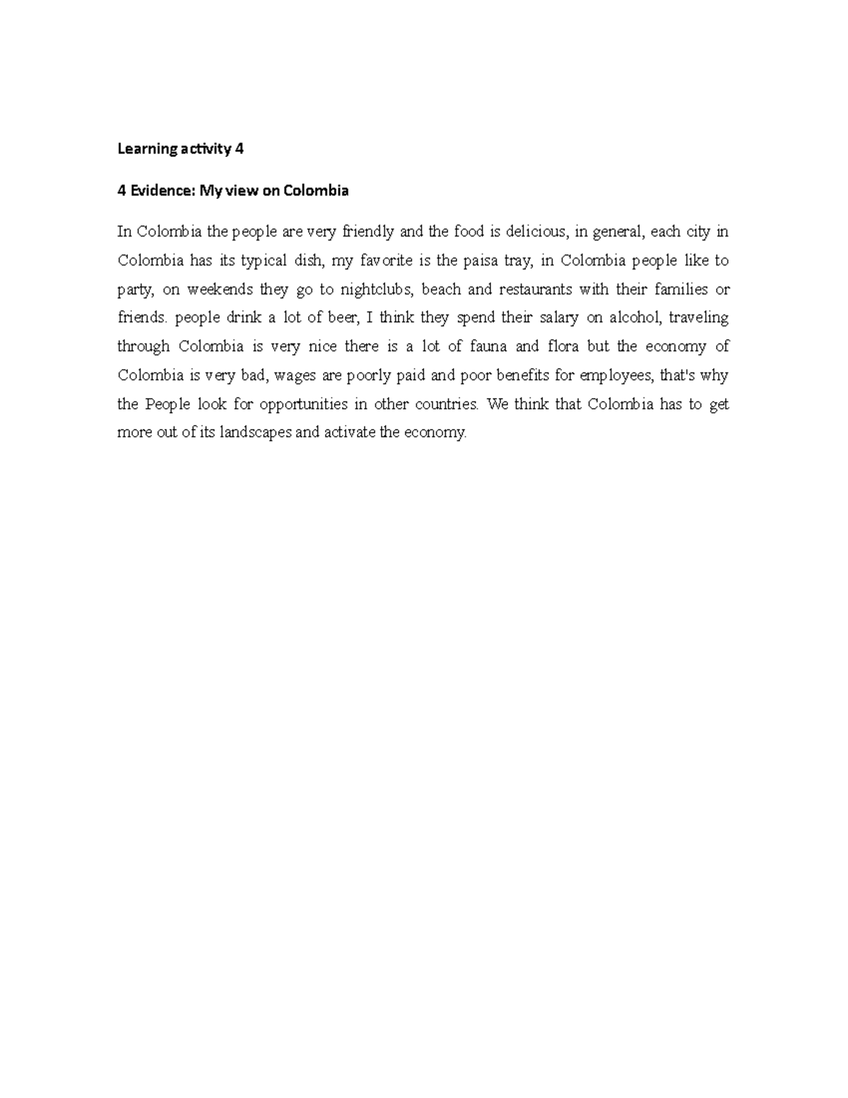 Learning activity 4 - actividades de aprendizaje - Learning activity 4 ...