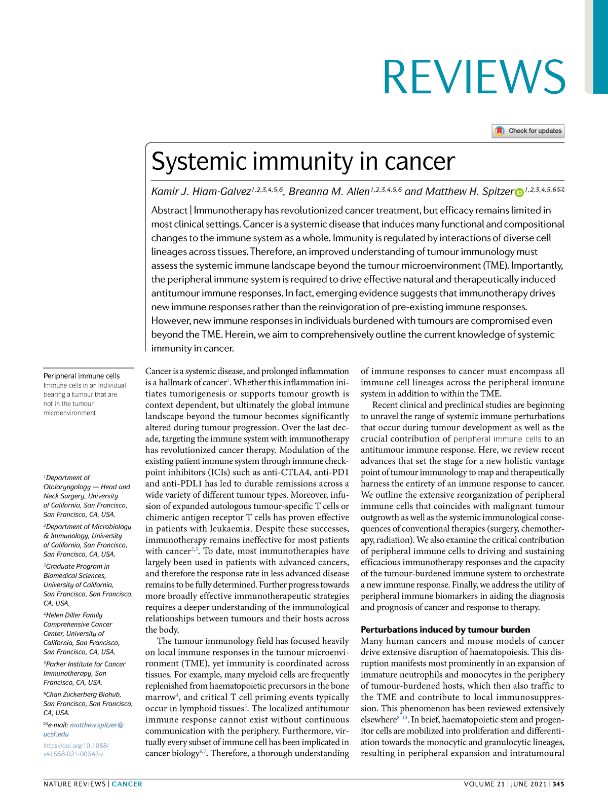 Sistema inmune en cancer - Cancer is a systemic disease, and prolonged ...