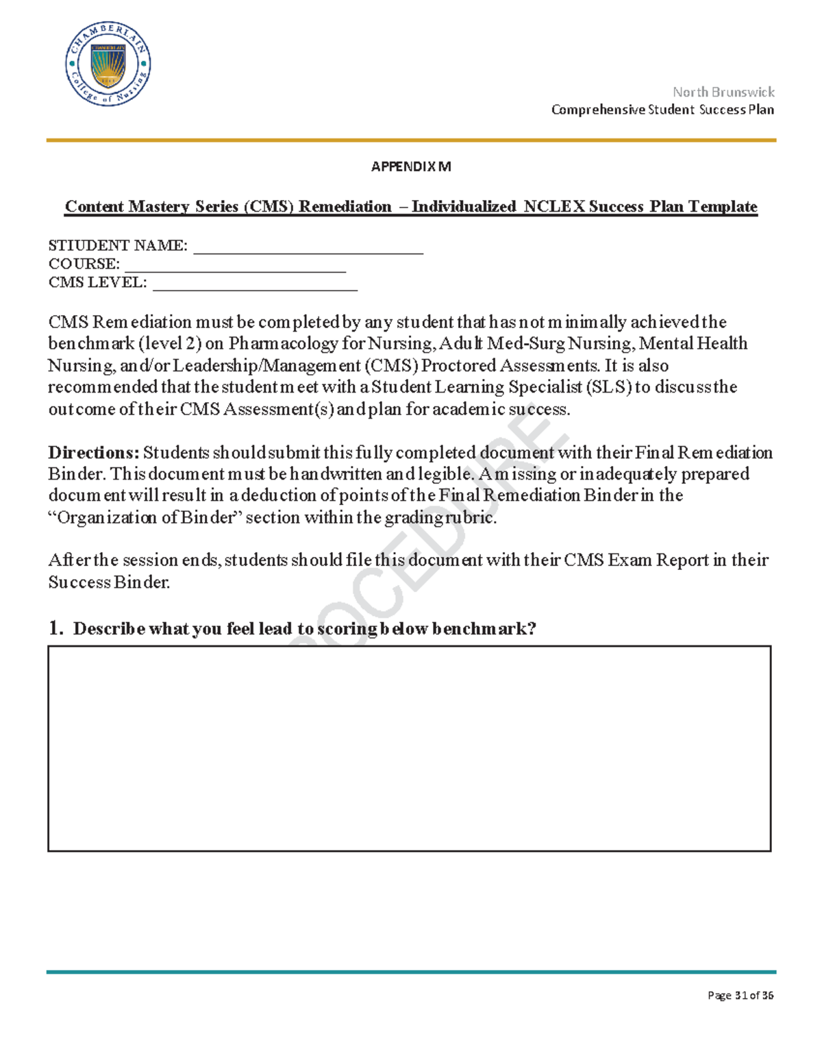Appendix M - material - North Brunswick Comprehensive Student Success ...