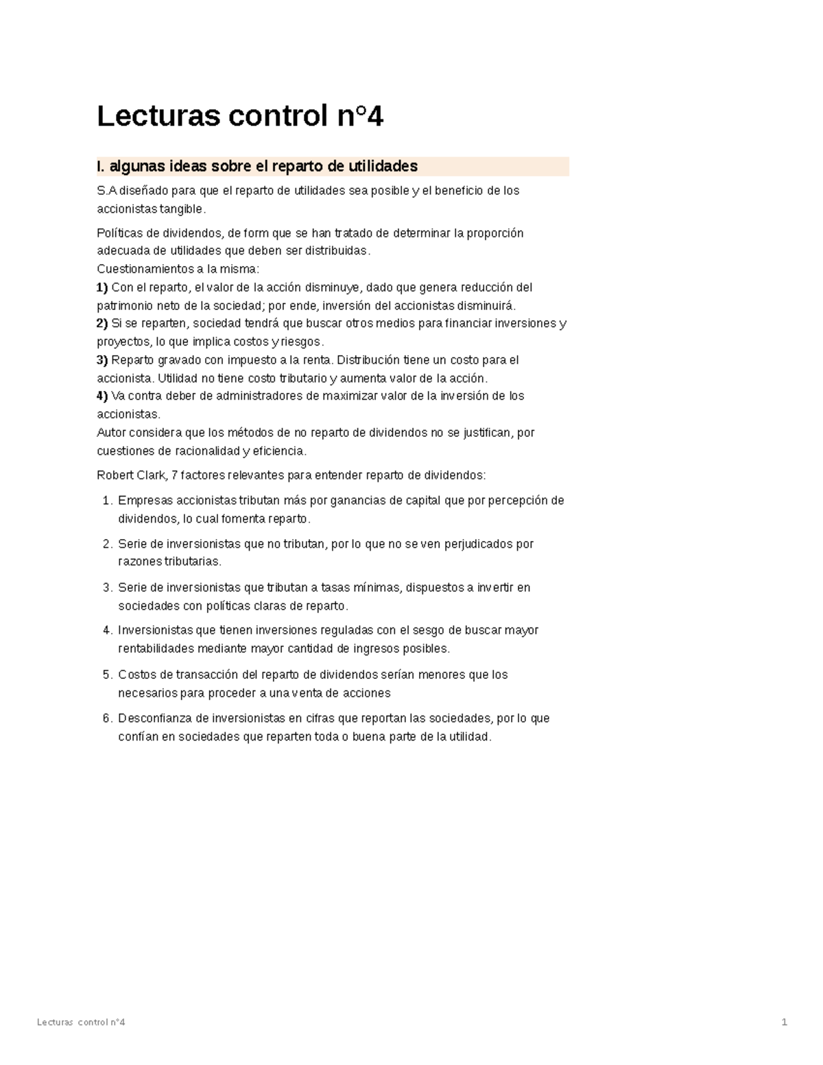 Control 4 SA Luyo Lecturas control n° I. algunas ideas sobre el