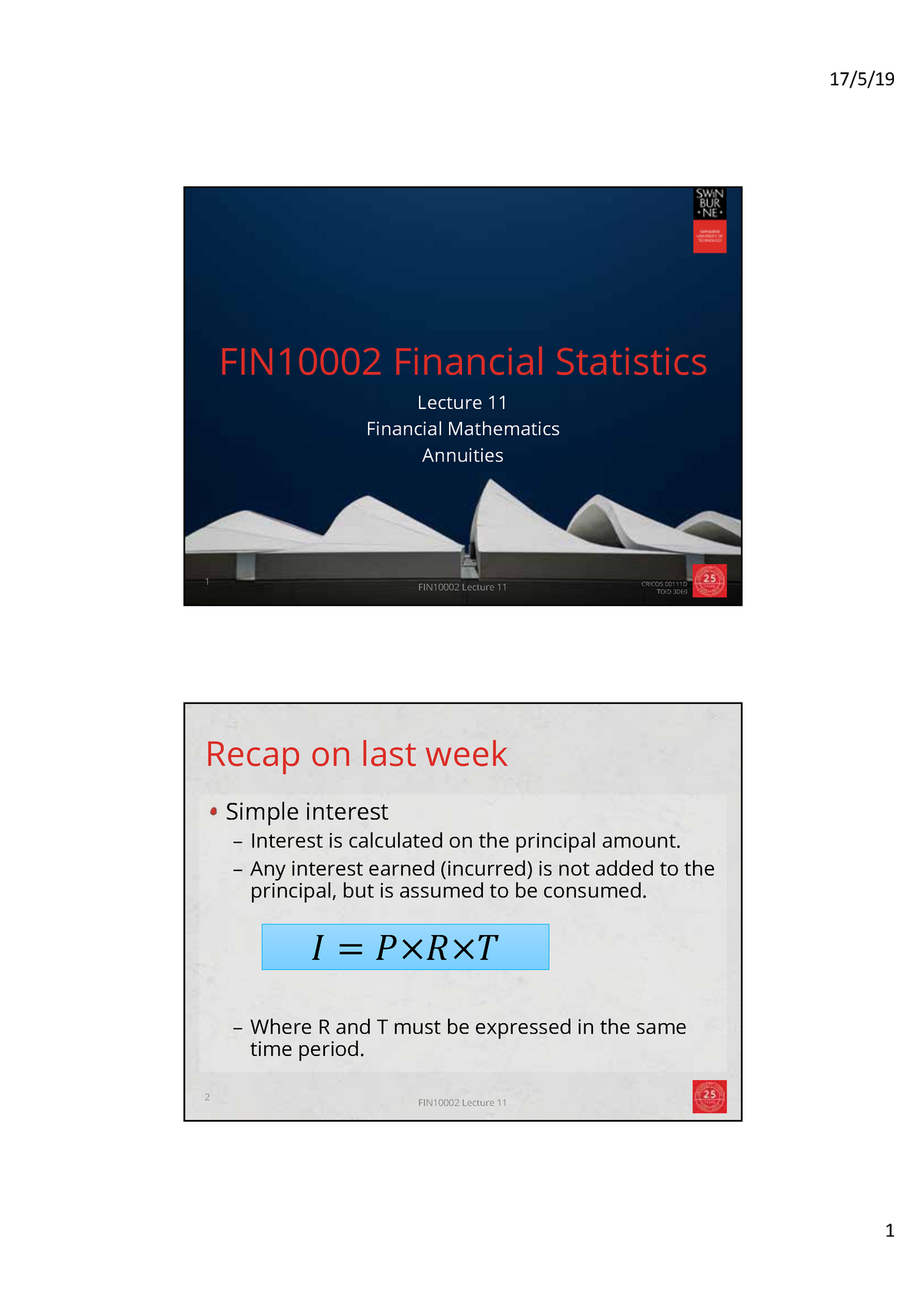 fin10002 financial statistics assignment 2 major assignment