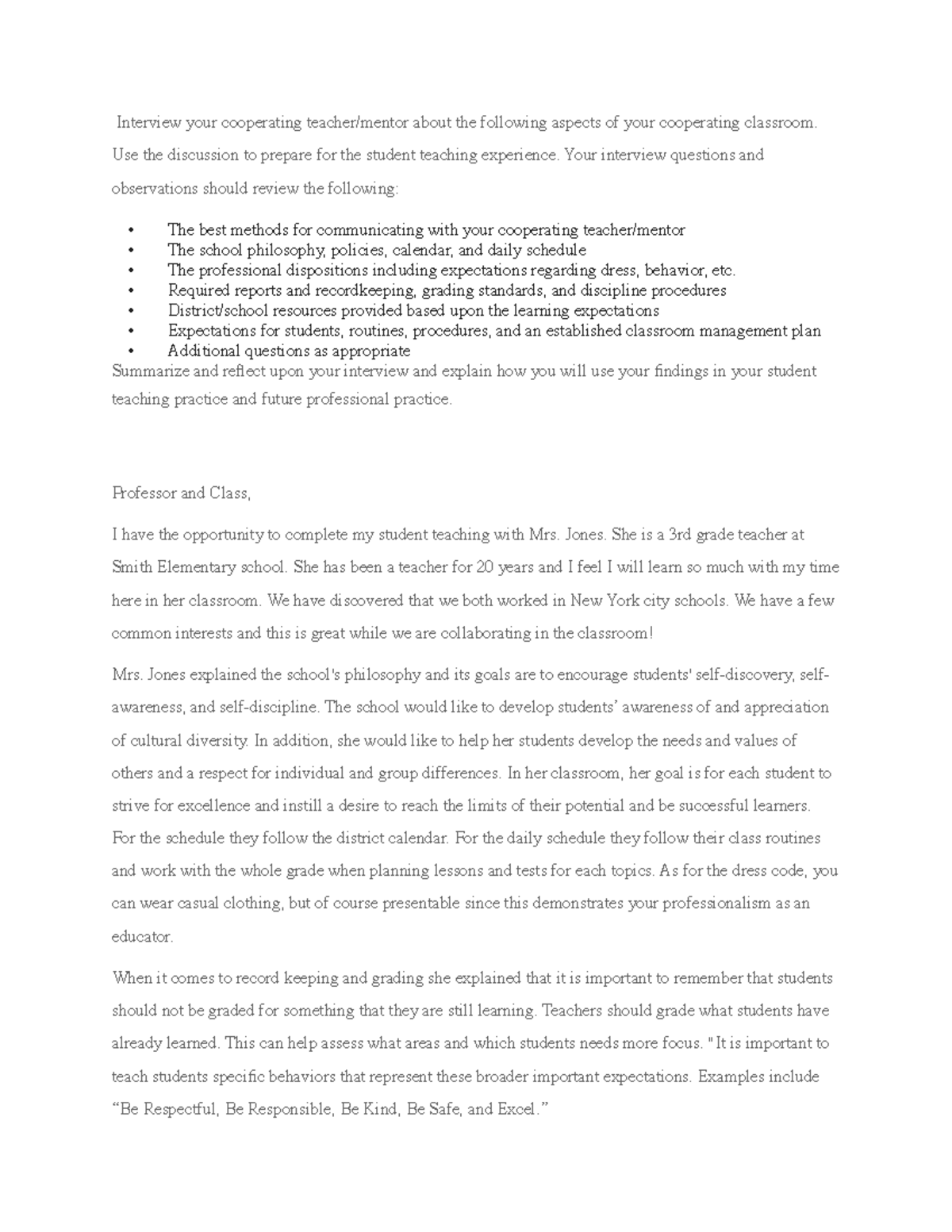 ELM-593 Topic 1 DQ 1 - Discussion Question - Interview your cooperating ...