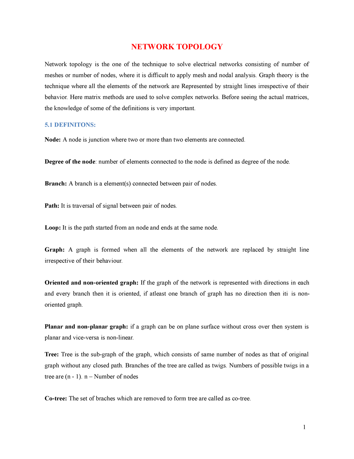 Network Topology - 1 NETWORK TOPOLOGY Network Topology Is The One Of ...