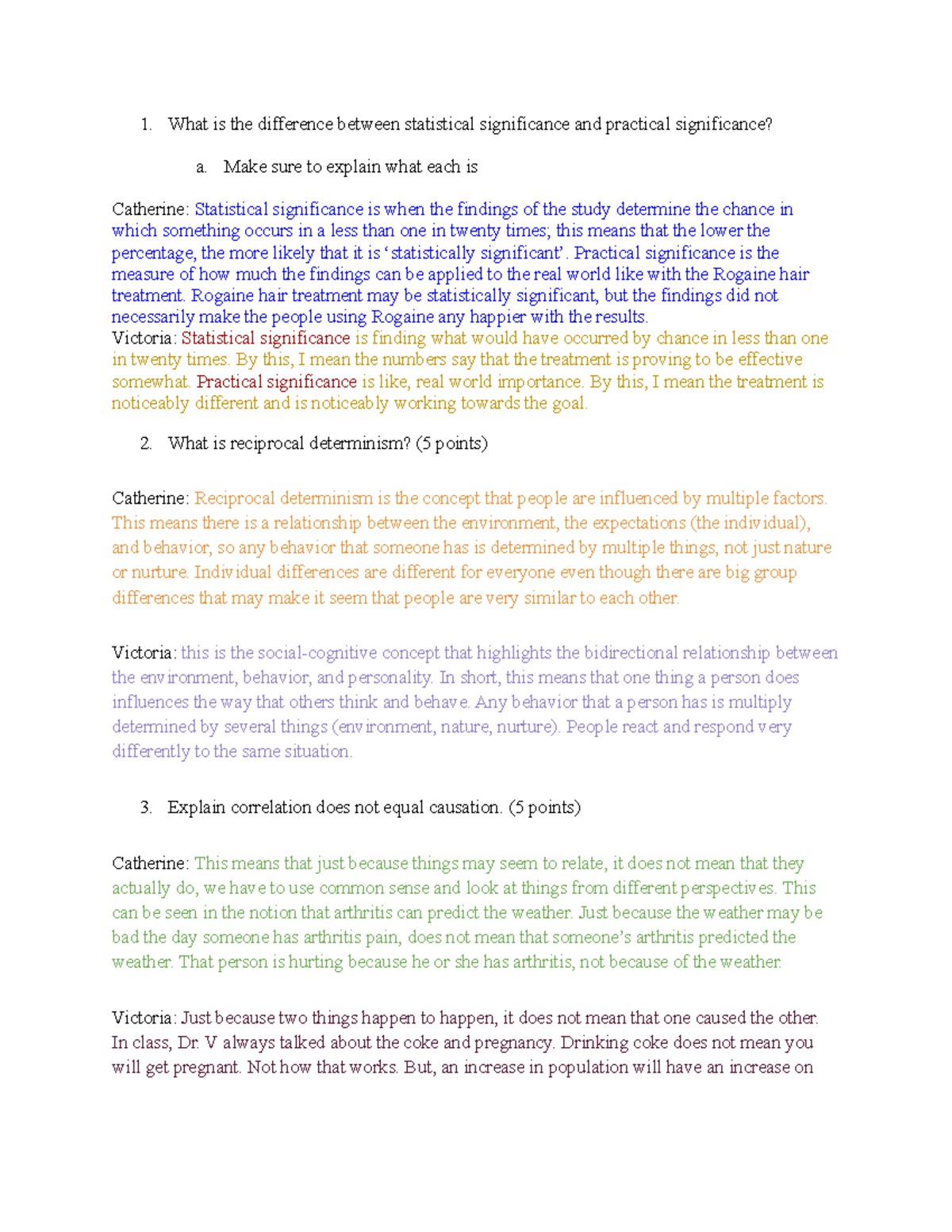 Lecture 1 Study Guide PSYC - What is the difference between statistical ...