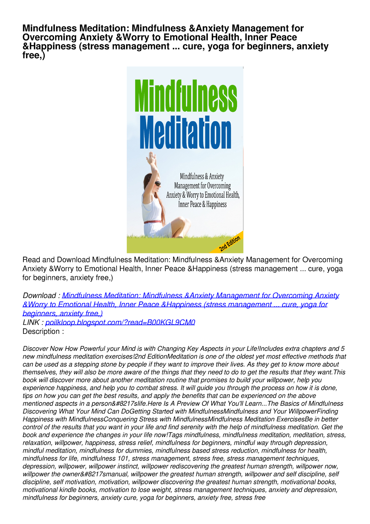 [PDF] READ] Free Mindfulness Meditation: Mindfulness Anxiety Management ...