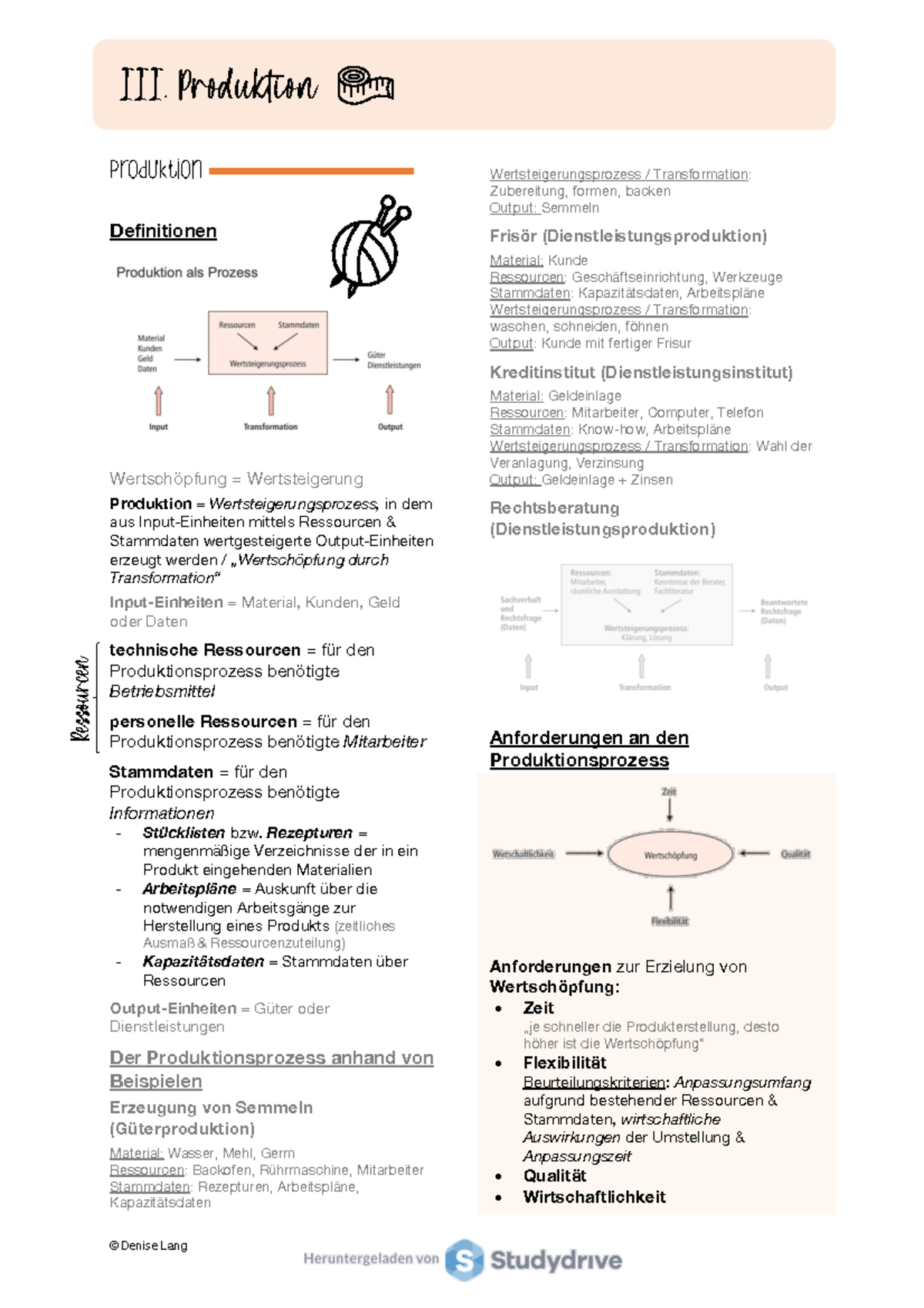 Abschlussprüfung Teil 1 Groß Und Außenhandel Teil+3+Beschaffung+(4 - Produktion Definitionen Wertschöpfung