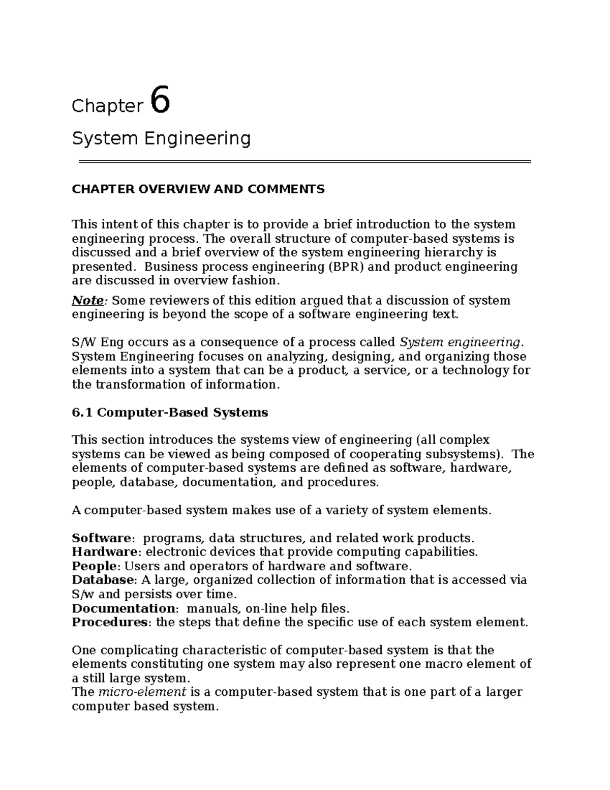 Ch06 System Engineering - Chapter 6 System Engineering CHAPTER OVERVIEW ...