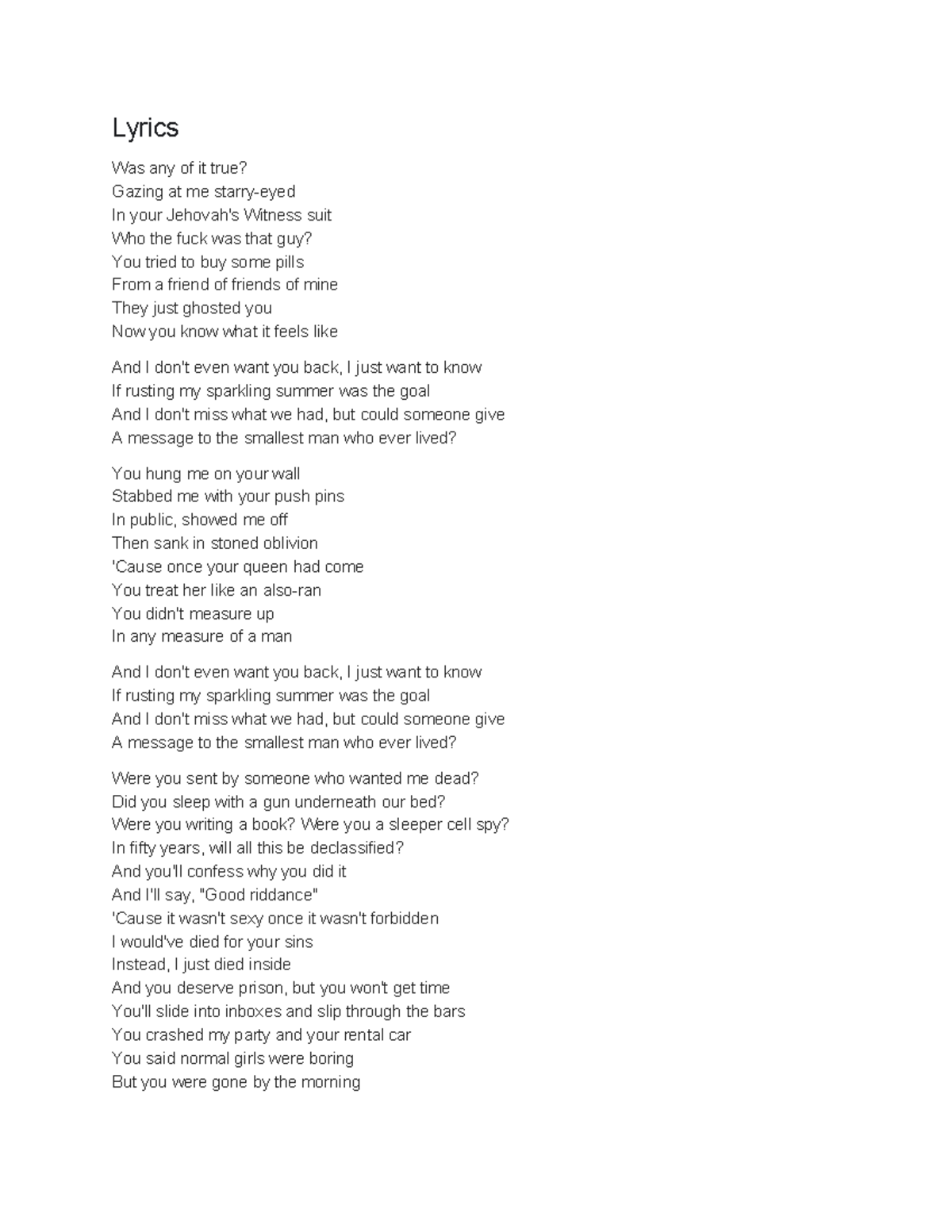 The shortest man who ever lived lyrics - Lyrics Was any of it true ...