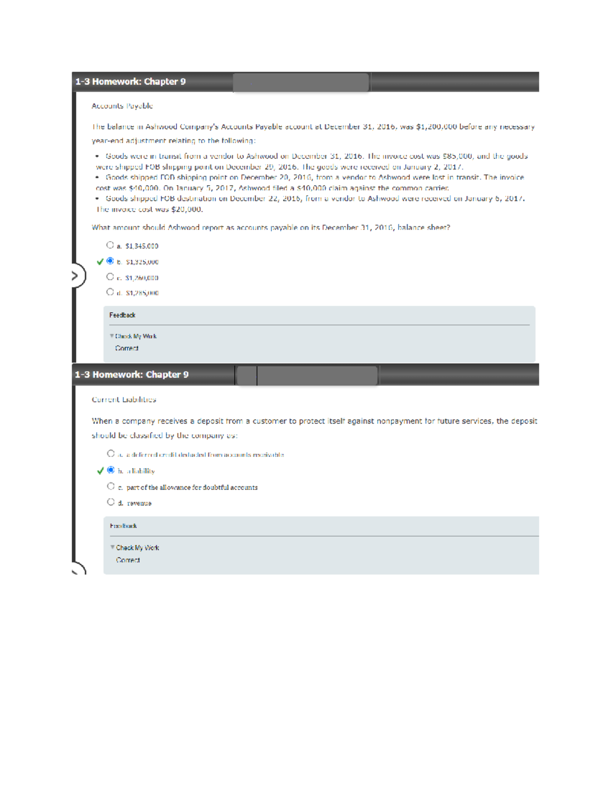 acc 308 1 3 homework chapter 9