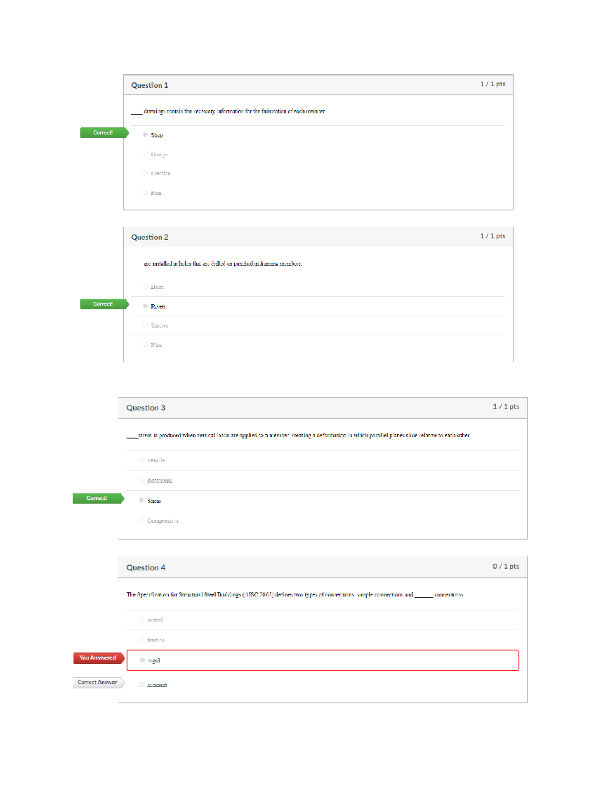 Chapter 17 — Steel Frame Construction quiz CVEN 5231 Studocu