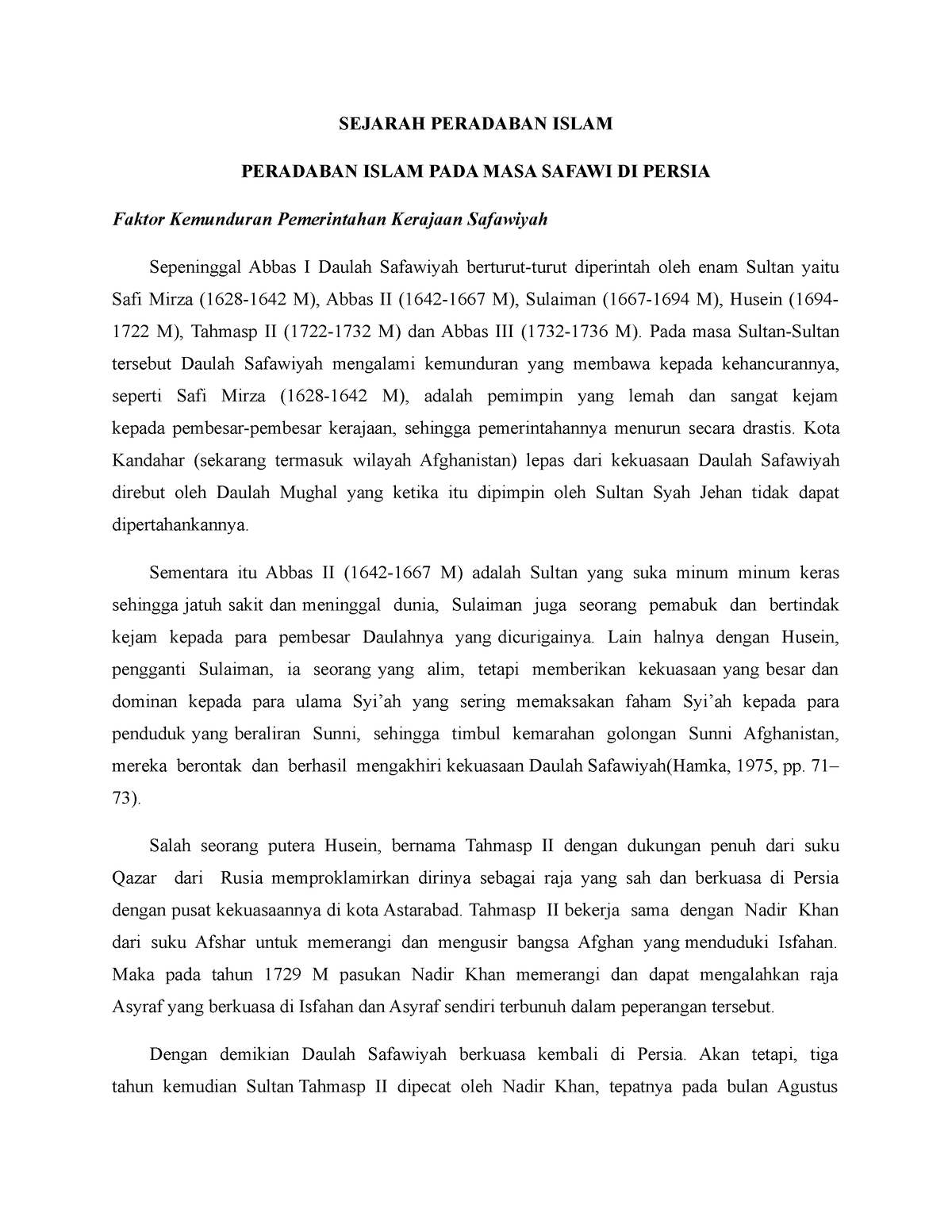 Faktor Kemunduran Pemerintahan Kerajaan Safawiyah - SEJARAH PERADABAN ...