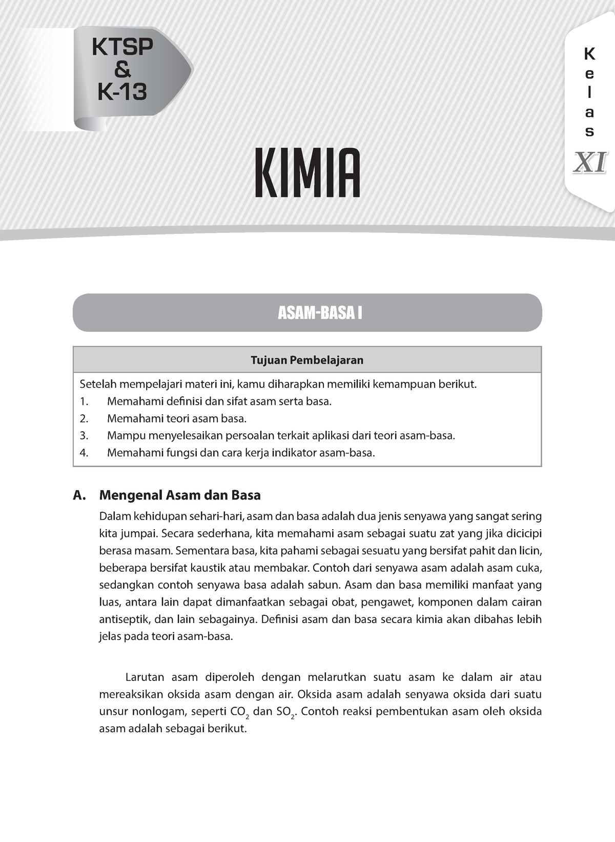 Asam Basa 1 - Asam Basa 1 - Kimia ASAM-BASA I Tujuan Pembelajaran ...