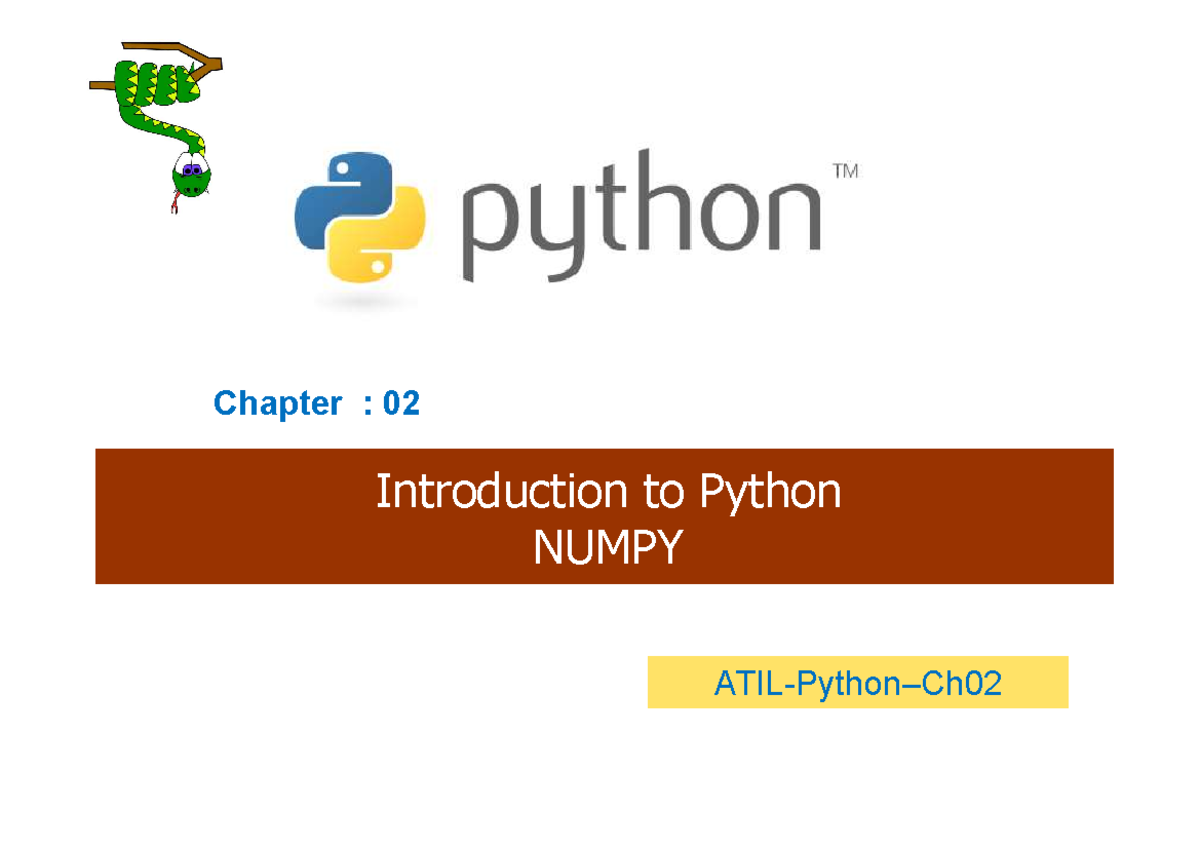 Python Ch02 Numpy - Project management is the process of leading the ...