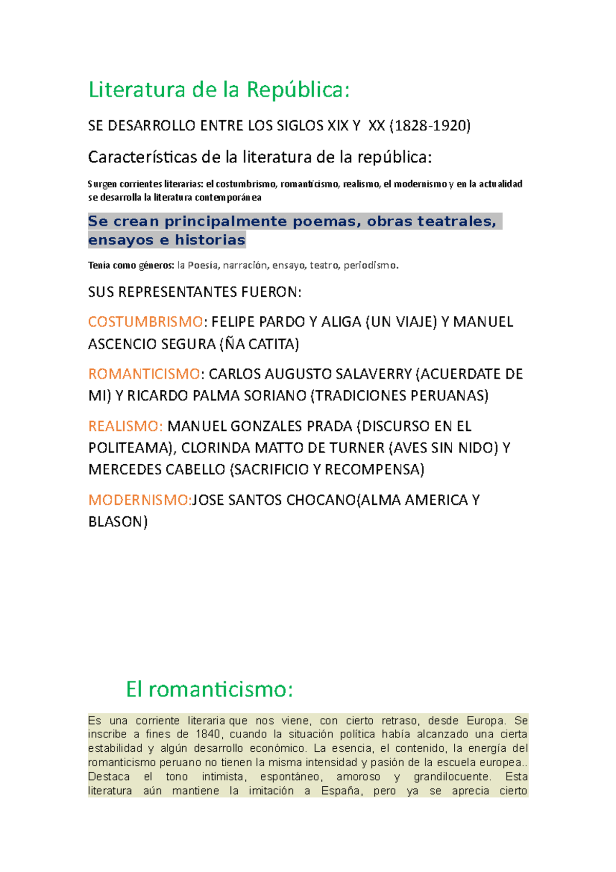Literatura de la República - Literatura de la República: SE DESARROLLO ...