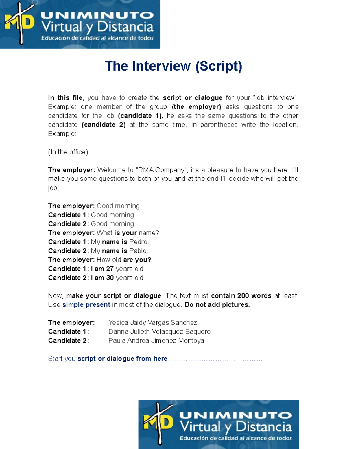 Our Script (1) Phase 2csdf dnsnsndnd - The Interview (Script) In this ...