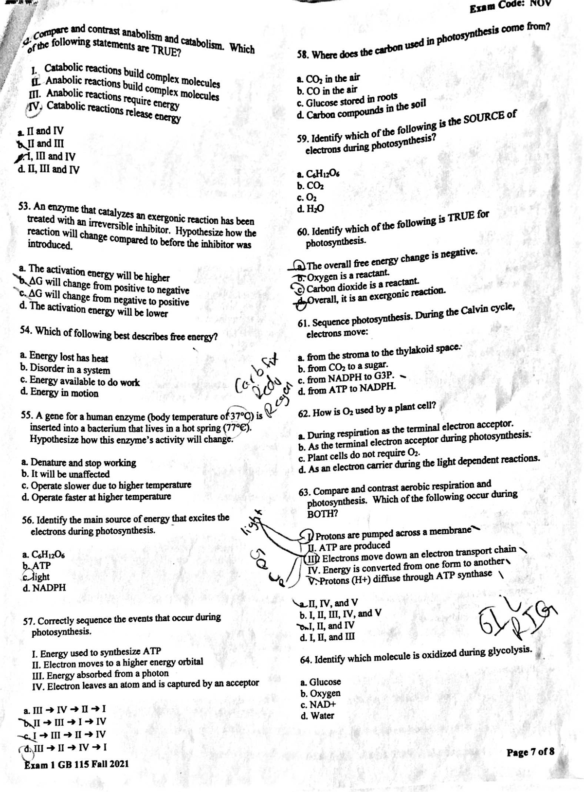 Exam I Page 6 Questions No Answers System Level Questions Rutgers Bio ...