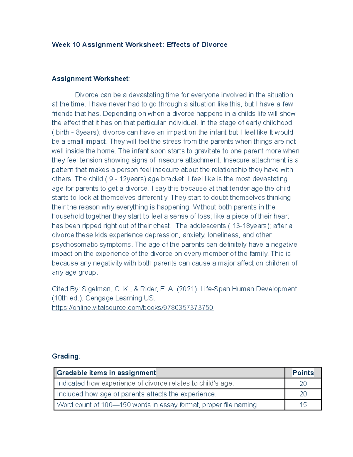 PSY278H Wk10 Assn Agilder 06162023 - Week 10 Assignment Worksheet ...