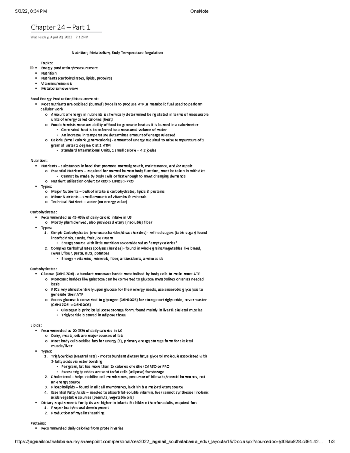 Chapter 24 - Part 1 - 5/3/22, 8:34 PM OneNote - Studocu