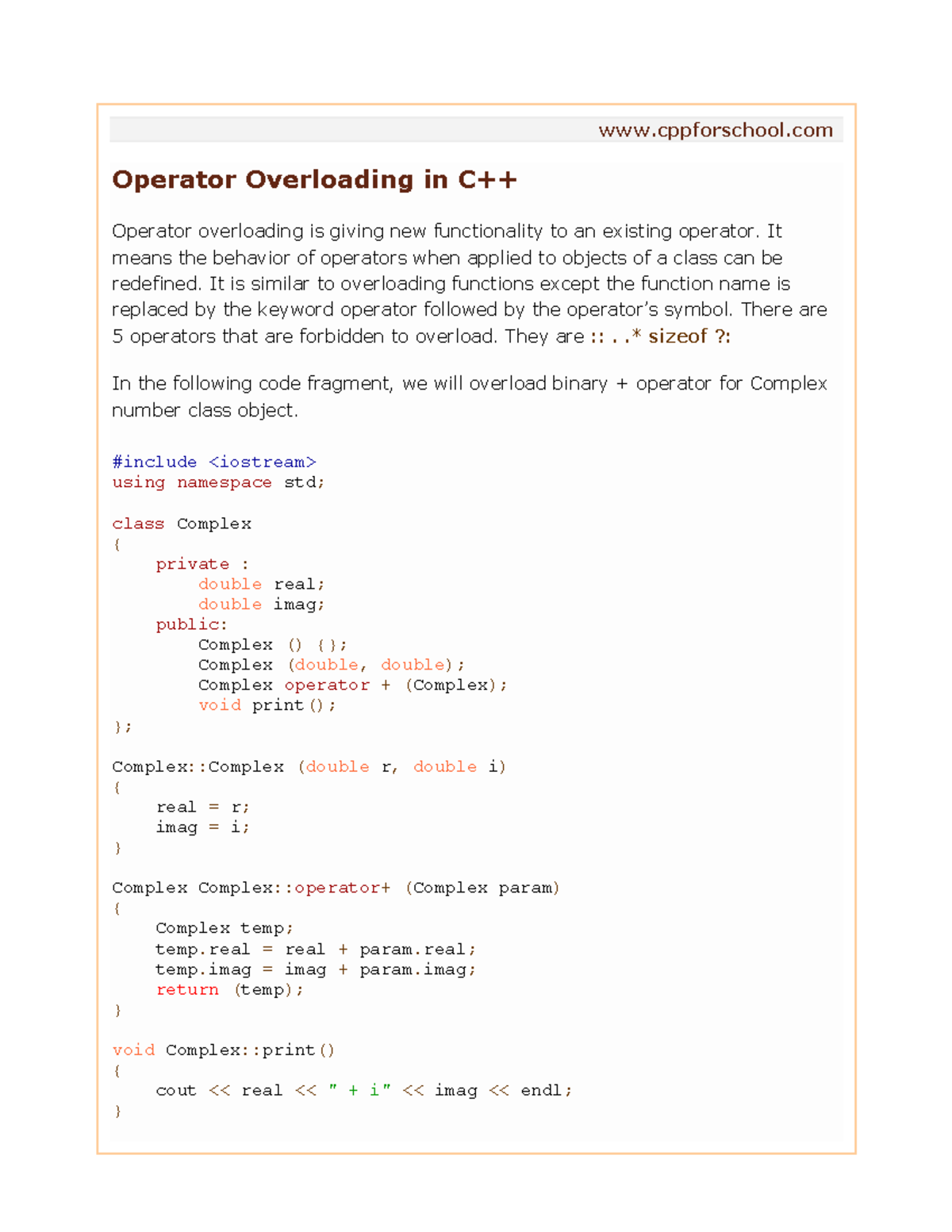 Chapter 24-operator-overloading - cppforschool Operator Overloading in ...