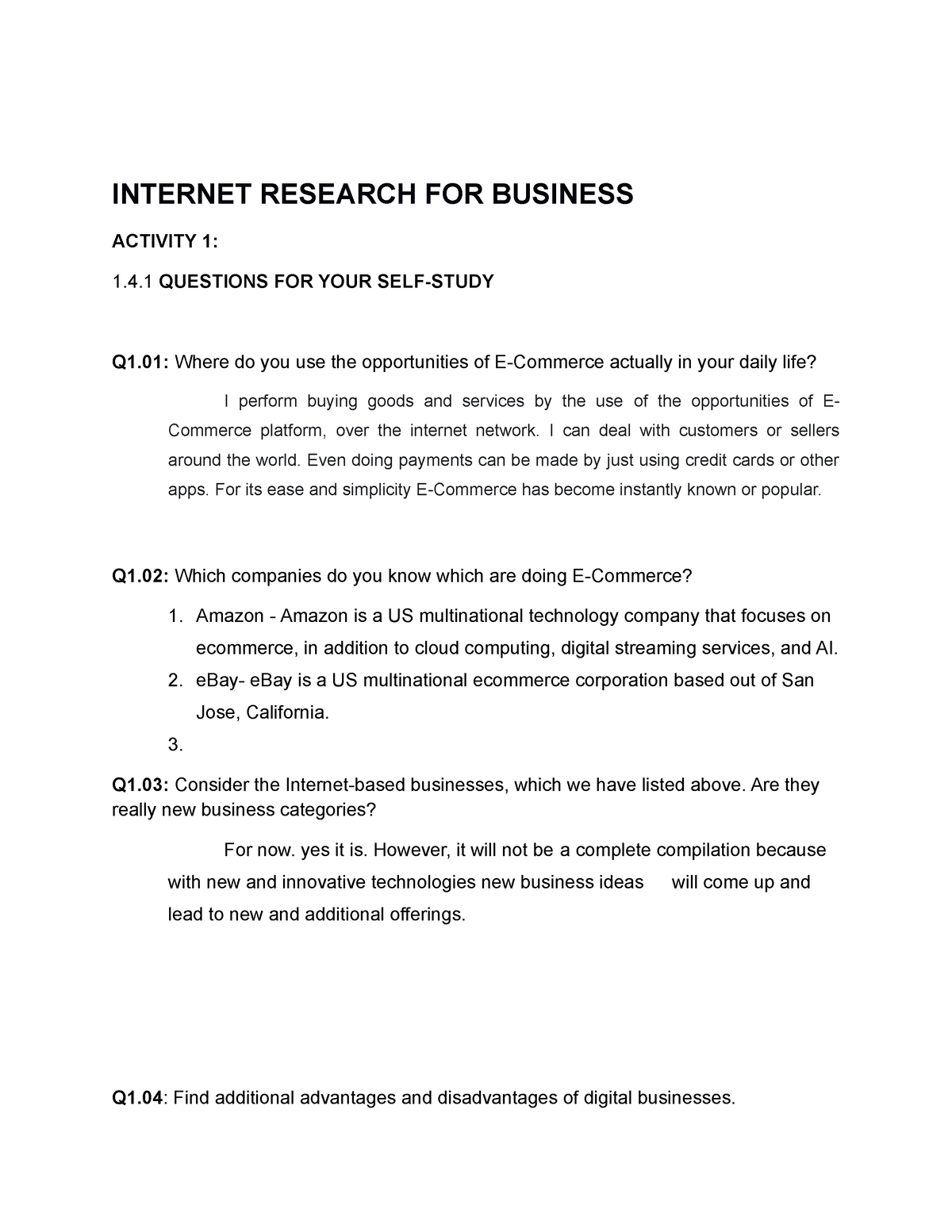 internet research assignment