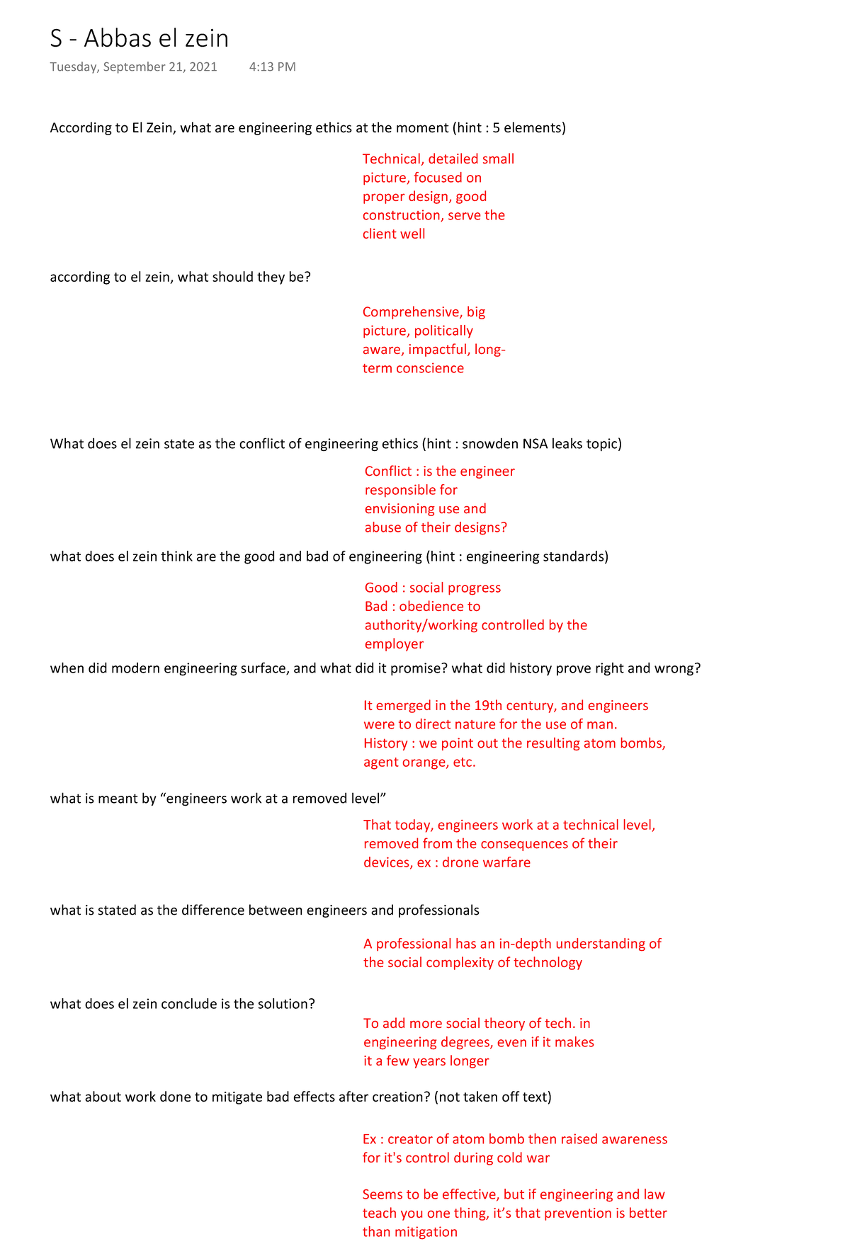 S - Abbas el zein - Fall notes for the PHI2394 course. - According to ...