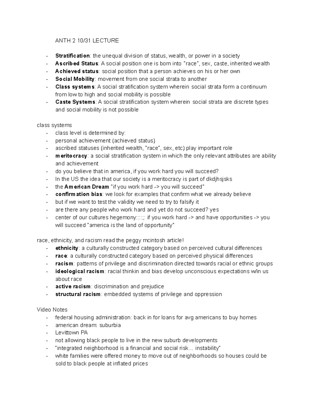 ANTH 2 10 31 - Lecture notes 10/31 - ANTH2 - UC Santa Barbara - Studocu