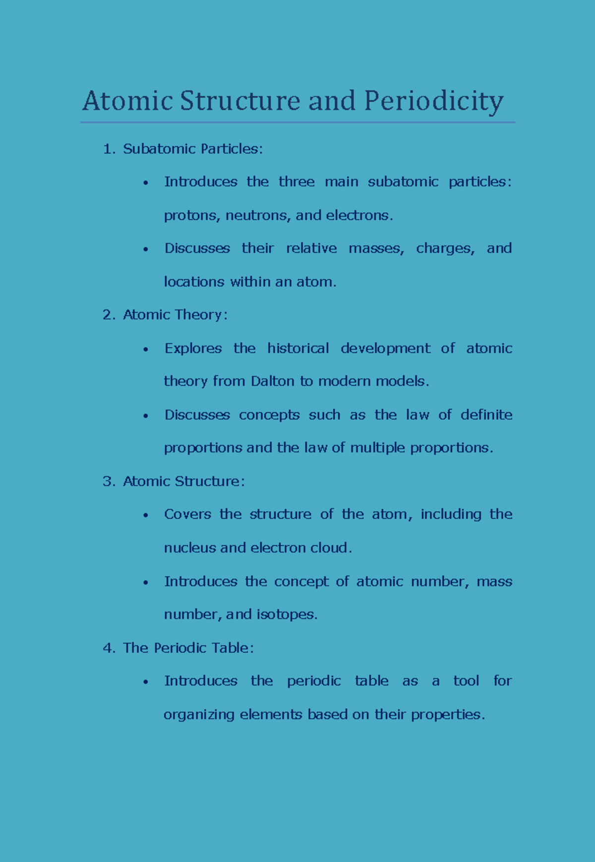 AP Chemistry-1 - AP Chemistry-1 - Atomic Structure And Periodicity ...