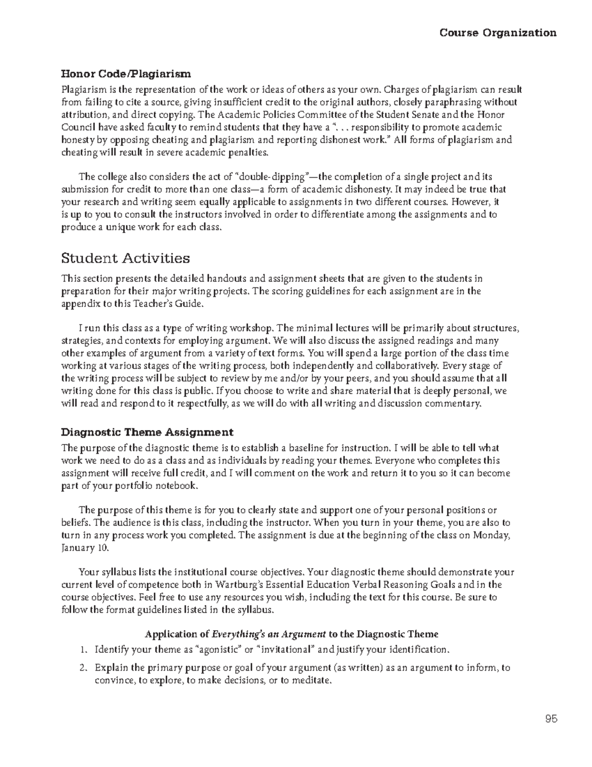 English Language and Composition-48 - 95 Course Organization Honor Code ...