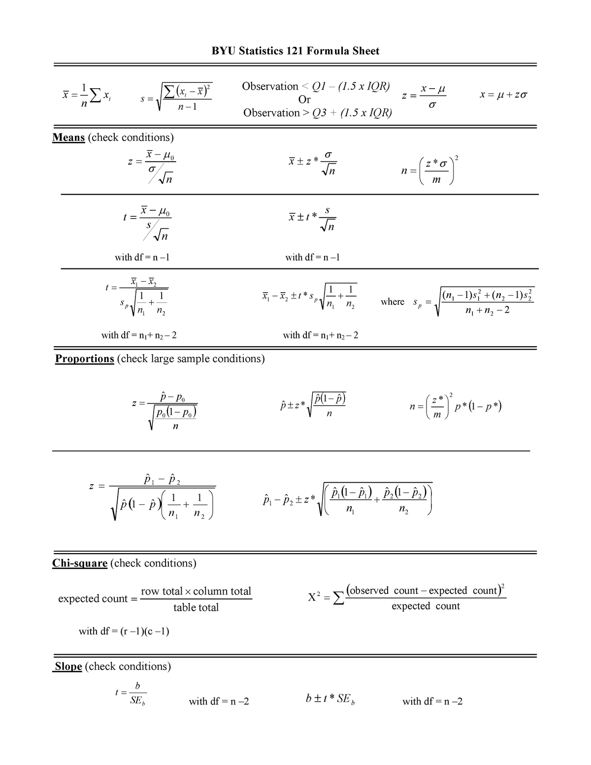 stat121-formula-sheet-1-x-z-byu-statistics-121-formula-sheet-observation